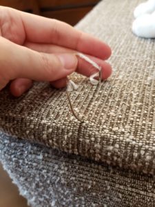 補修中マットレス針②